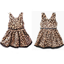Brand New Princess Girl Leopard Dress Belt Sleeveless Sundress Party Dress 2-7Y NW