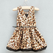 Brand New Princess Girl Leopard Dress Belt Sleeveless Sundress Party Dress 2-7Y NW
