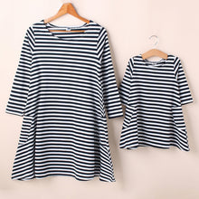 Brief style Comfotable Family Matching Outfits Baby Girl and Mom stripe pajamas Home dress NW