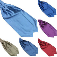 British Style Polyester Silk Mens Solid Color Ties Ascot Cravat Necktie Scarf Wholesale NW