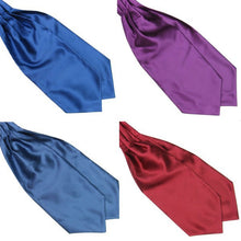 British Style Polyester Silk Mens Solid Color Ties Ascot Cravat Necktie Scarf Wholesale NW