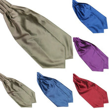 British Style Polyester Silk Mens Solid Color Ties Ascot Cravat Necktie Scarf Wholesale NW
