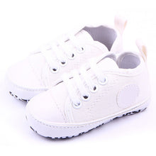 Casual Infant Baby Boy Girl Soft Sole Crib Shoes Newborn Non-slip Cotton Canvas Solid Lace-Up Sneaker NW