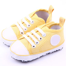 Casual Infant Baby Boy Girl Soft Sole Crib Shoes Newborn Non-slip Cotton Canvas Solid Lace-Up Sneaker NW