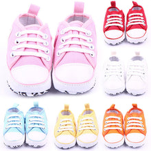 Casual Infant Baby Boy Girl Soft Sole Crib Shoes Newborn Non-slip Cotton Canvas Solid Lace-Up Sneaker NW