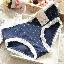 Casual Lady Briefs Women Multicolored Cotton Pleated Hem Panties Underwear Knickers LZH7 NW