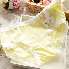 Casual Lady Briefs Women Multicolored Cotton Pleated Hem Panties Underwear Knickers LZH7 NW