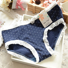Casual Lady Briefs Women Multicolored Cotton Pleated Hem Panties Underwear Knickers LZH7 NW