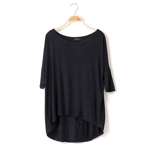 Casual Women Oversized Batwing Short Sleeve T-shirts Cotton Loose Top Tee NW