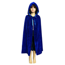 Child Kids Girl Boy Hooded Velvet Cape Cloak Halloween Fancy Dress Robe Costume NW