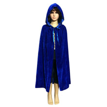 Child Kids Girl Boy Hooded Velvet Cape Cloak Halloween Fancy Dress Robe Costume NW