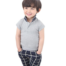 Cool Gentry Boys Outfits T-Shirt Tops Plaid Pants Mustache Tie Set Clothes TF99 NW