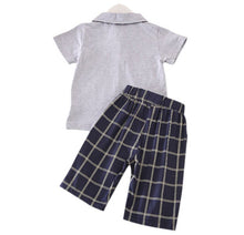 Cool Gentry Boys Outfits T-Shirt Tops Plaid Pants Mustache Tie Set Clothes TF99 NW