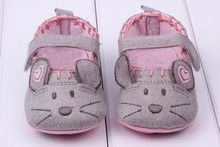 Cute Baby Girls First walkers Cotton Grey Cartoon Mouse Soft with Pattern Shading Soft Sole Baby Toldder Prewalkers Shoe 3 size NW
