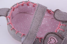 Cute Baby Girls First walkers Cotton Grey Cartoon Mouse Soft with Pattern Shading Soft Sole Baby Toldder Prewalkers Shoe 3 size NW