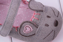 Cute Baby Girls First walkers Cotton Grey Cartoon Mouse Soft with Pattern Shading Soft Sole Baby Toldder Prewalkers Shoe 3 size NW