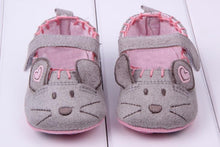 Cute Baby Girls First walkers Cotton Grey Cartoon Mouse Soft with Pattern Shading Soft Sole Baby Toldder Prewalkers Shoe 3 size NW