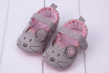 Cute Baby Girls First walkers Cotton Grey Cartoon Mouse Soft with Pattern Shading Soft Sole Baby Toldder Prewalkers Shoe 3 size NW