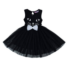 Cute Lace Bow Ball Gown Party Dresses Cartoon Cat Girl Sleeveless Dresses Tulle Girl Dress NW
