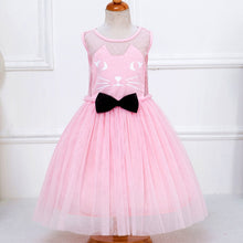 Cute Lace Bow Ball Gown Party Dresses Cartoon Cat Girl Sleeveless Dresses Tulle Girl Dress NW