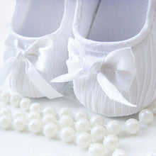 Cute Toddler Baby Kids Girls Bowknot Satin Crib Shoes Princess Shoes First Walkers Size 0-18M NW