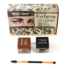 Double Colors Cosmetics Music Flower Eyebrow Makeup Kit Eye Brow Gel Eyeliner Gel Mascara Eye Liner Make Up Set NW