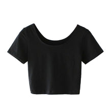 Easy match Sexy Crop Top Ladies Short Sleeve t shirt women tops Basic Stretch T-shirts DQ NW