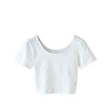 Easy match Sexy Crop Top Ladies Short Sleeve t shirt women tops Basic Stretch T-shirts DQ NW