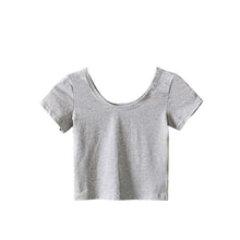 Easy match Sexy Crop Top Ladies Short Sleeve t shirt women tops Basic Stretch T-shirts DQ NW
