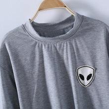 Embroidery ET Aliens Hoodies Sweatshirts harajuku Crew neck Sweats Women Clothing Feminina Loose Short Fleece Jumper Sweats NW