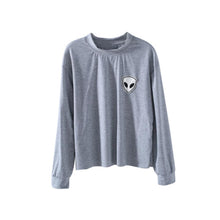 Embroidery ET Aliens Hoodies Sweatshirts harajuku Crew neck Sweats Women Clothing Feminina Loose Short Fleece Jumper Sweats NW