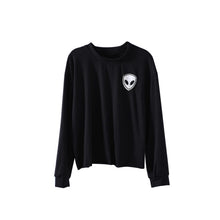 Embroidery ET Aliens Hoodies Sweatshirts harajuku Crew neck Sweats Women Clothing Feminina Loose Short Fleece Jumper Sweats NW