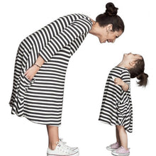 Family Matching Outfits baby and mom dress nighty girl dress women kids pajamas stripe Mother and Child dress Girls Clothing NW