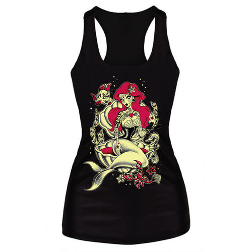 Fashion 3 24 Colors Women Tank Tops Print Blouses Rock Punk Gothic Vest Party Clubwear T-Shirts PY NW