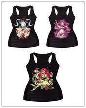 Fashion 3 24 Colors Women Tank Tops Print Blouses Rock Punk Gothic Vest Party Clubwear T-Shirts PY NW