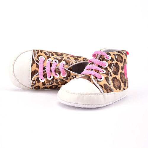 Fashion Beautiful Baby Shoes Infant Boys Girls Shoes Soft Sole Lace Up Leopard Cotton Sneakers Shoes Lisa's Store NW