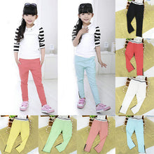 Fashion Casual Baby Kids Girl Pants Cozy Pencil Pants Zipper Slim Trousers 2-7 Y NW