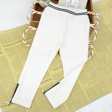 Fashion Casual Baby Kids Girl Pants Cozy Pencil Pants Zipper Slim Trousers 2-7 Y NW