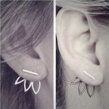 Fashion Design Earrings for Women Hollow Out Leaf Flower Stud Earrings Simple Metal Ear Jewelry TZ NW
