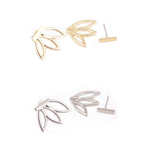 Fashion Design Earrings for Women Hollow Out Leaf Flower Stud Earrings Simple Metal Ear Jewelry TZ NW
