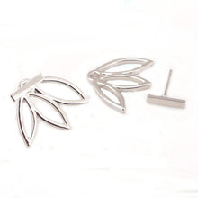 Fashion Design Earrings for Women Hollow Out Leaf Flower Stud Earrings Simple Metal Ear Jewelry TZ NW