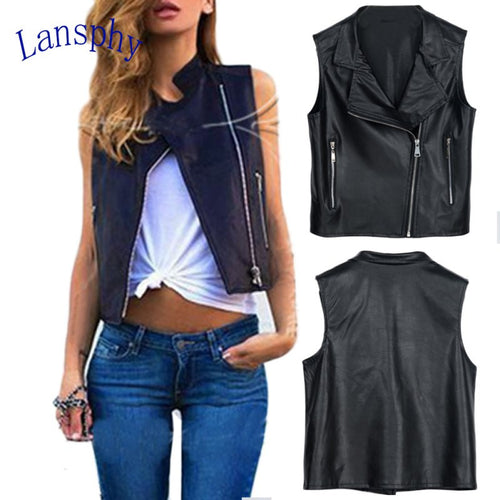 Fashion European Autum PU leather Women Motorcycle Leather Jacket Slim Casual Tops Locomotive Short Vest Coats NW