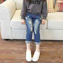 Fashion Kids Baby Girl Ripped Jeans Blue Casual Denim Long Pencil Retro Pants 2-7Y NW