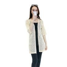 Fashion Knitted Cardigan Loose Hollow Half Sleeve Women Sweater Female Long Cardigans Women's Coats Sweaters Outerwear 7 Colors NW