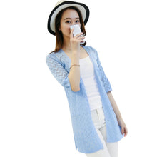 Fashion Knitted Cardigan Loose Hollow Half Sleeve Women Sweater Female Long Cardigans Women's Coats Sweaters Outerwear 7 Colors NW