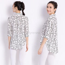 Fashion New Womens Chiffon 3 4 Sleeve Shirt OL Lady Blouse Tops S M L XL NW