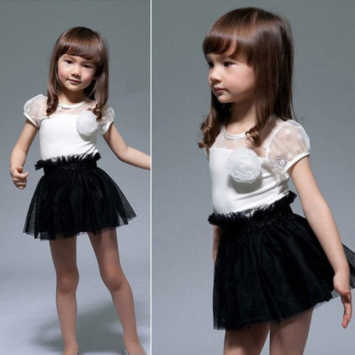 Fashion New Kid Girls Princess Dresses Formal Party Tutu Child Lace Flower Gown Dress Wedding Party Everyday Children Clothes NW
