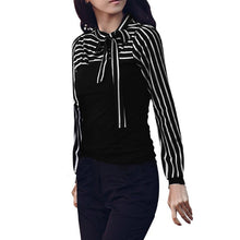 Fashion OL Black White Striped Women Blouses Shirts Women Clothing Casual Shirts Bowknot Long Sleeve Tops LZH7 NW