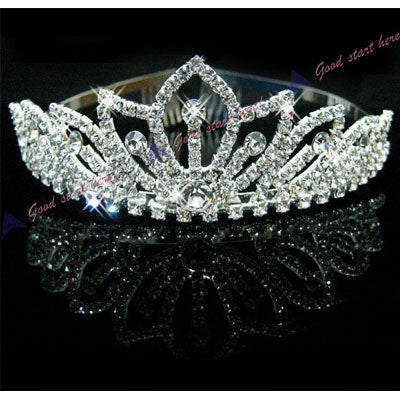 Fashion Pretty Silver Crystal Rhinestone Wedding Headband Tiara Comb Hair Crown NW