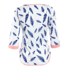 Fashion Women Blusas V-neck Long Sleeve Cotton Loose Shirts Casual Leaves Print Blouses TopsHG NW